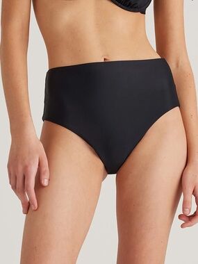Quince Black High Rise Bikini Bottom XL NWT Classic Swim High Waist